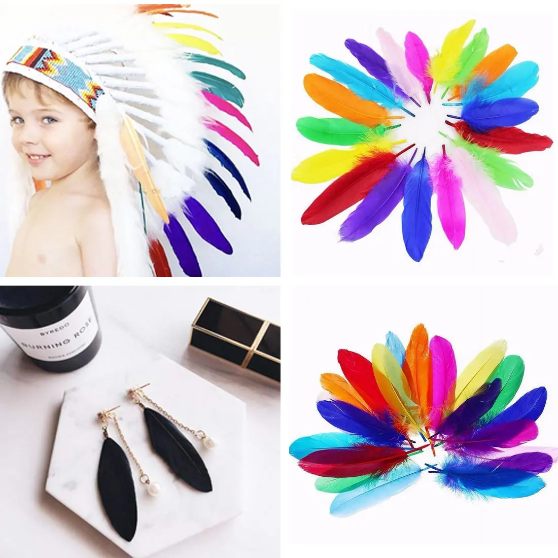20pcs Diy white handmade feather chicken hair arrow decoration feather