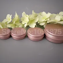 50 шт./лот, 10 г, 15 г, 20 г, 25 г, 60 г, цвет розового золота, алюминиевая банка, 10 мл, 15 мл, 20 мл, 60 мл, алюминиевая банка, бальзам для губ, контейнер из розового золота