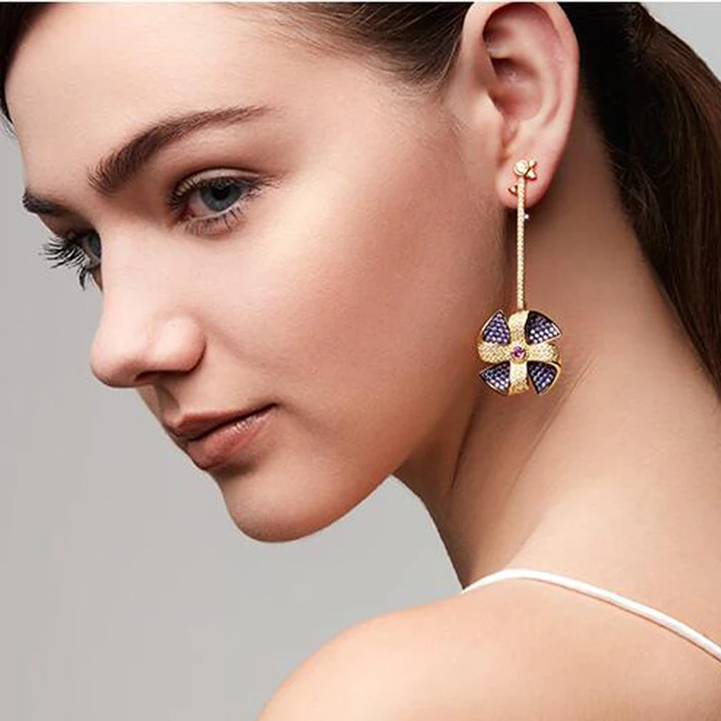 

windmill silver drop earrings