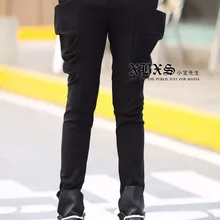 27-44! Новинка мужская одежда личность ALE панк Танцы штаны-шаровары молния украшение тонкий обтягивающие штаны черный певец костюмы