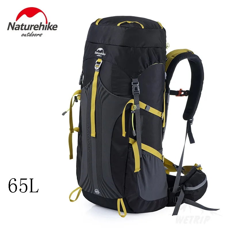 Naturehike 55L 65L уличные спортивные сумки, походная сумка, рюкзак для альпинизма, походный рюкзак, унисекс, рюкзаки с металлической рамкой CR - Цвет: 65L black