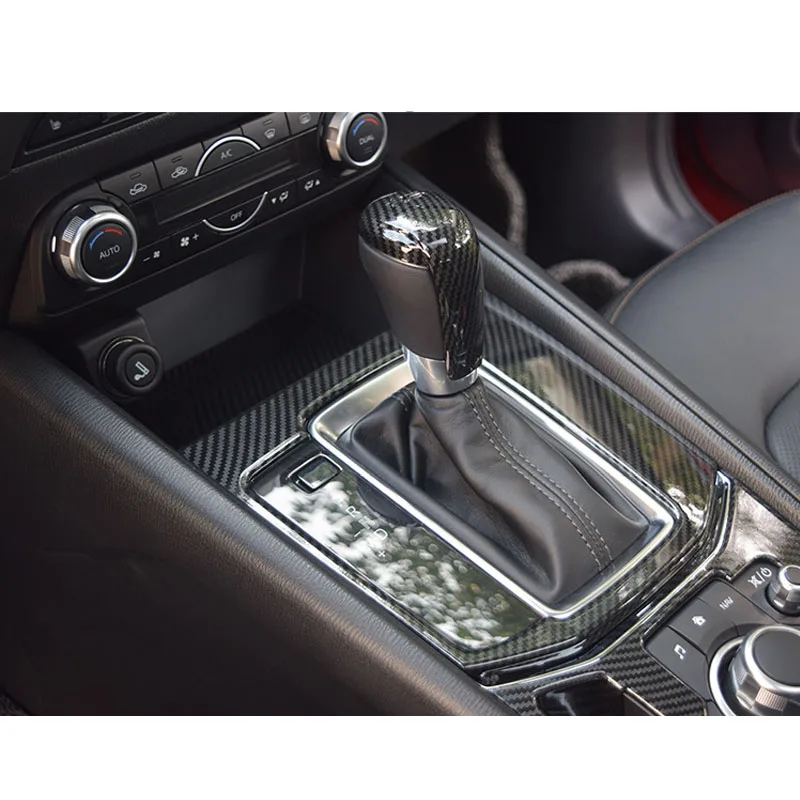 Car Carbon Style Center Control Gear Shift Panel Trim Fit For Mazda CX
