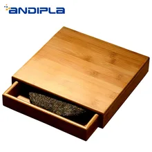 Пуэр коробка для хранения чая Натуральный Бамбуковый сепаратор квадратные коробочки пуэр держатель Полка-контейнер ящик чайная посуда инструменты канистра