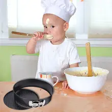 None 7 дюймов круглая сковорода пружинной формы антипригарная формы для выпечки сковорода Герметичная форма для чизкейков черного цвета