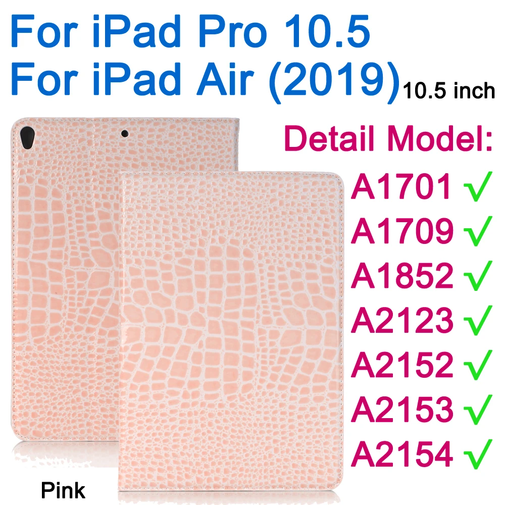 Для Apple iPad 10,5 Air()/для iPad Pro 11 12,9 дюймов чехол Модный крокодиловый узор флип кожаный смарт-чехол с подставкой Сумка для планшета - Цвет: Pink-IPD10.5