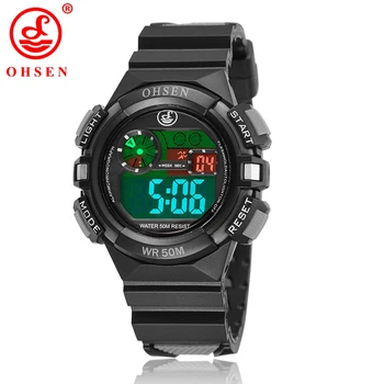 

OHSEN Sport Watches for Kid Plastic Watch Strap Children Waterproof Digital Alarm Stopwatch Multifunction Wristwatch 1610