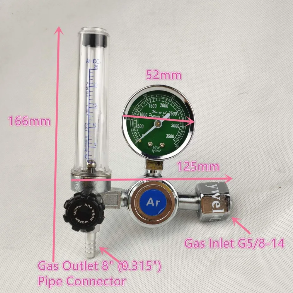 Регулятор газа расходомер для MIG/MAG TIG сварки 0-25 МПа аргон CO2 гелий азотный газовый измеритель Guage