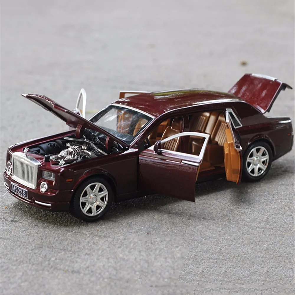 

1/24 Car Model Rolls-Royce Phantom Lengthened Cohes Diecast Alloy Sixdoor model Light Models High Simulation Toy Gift Collection