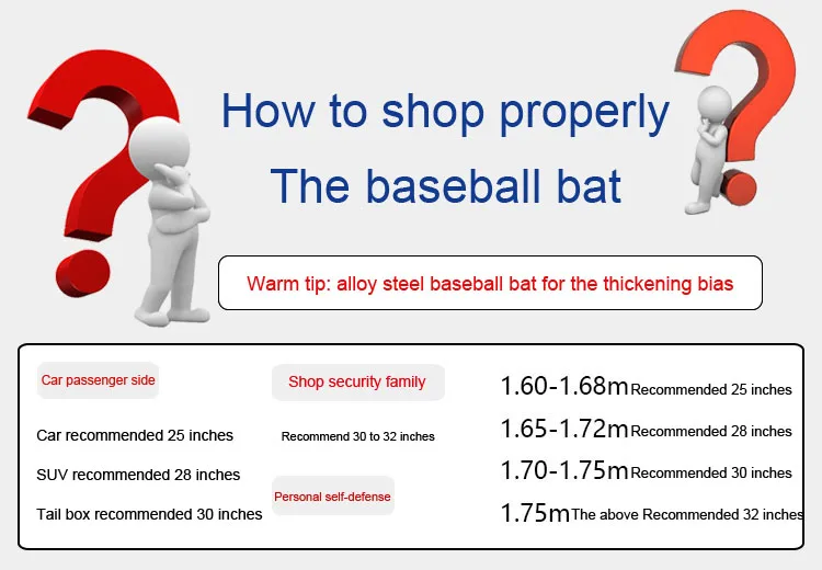 30 дюймов 32 дюйма бейсбольная бита Защита тела бейсбольная бита автомобиль бейсбольная бита сплав сталь усиленная бейсбольная бита защитный стержень