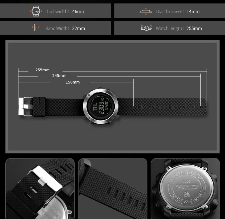 SKMEI компасы спортивные часы светодио дный мужчин дисплей цифровые часы Открытый Военная Униформа водостойкие для мужчин наручные