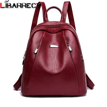 

Brand Leather Backpack Female Fashion Women Backpack Large Capacity Bookbag Simple School Bag Designer Shoulder Bags for Women