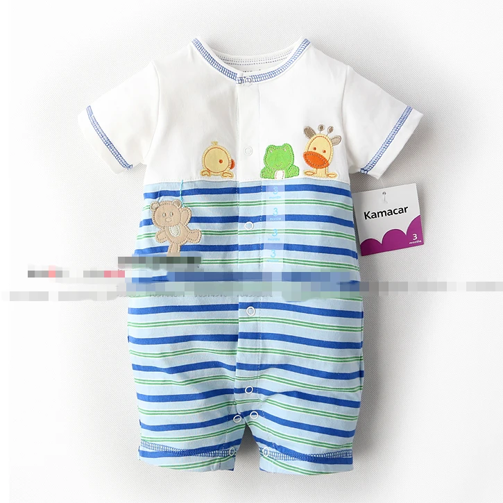 New arrival infant boy striped rompers baby summer child one piece