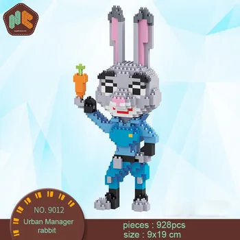 

HC Magic Diamond Building Blocks Bricks City Administrator Rabbit Judy Anmie Build Blocks Educational Toys for Boy Girl Children