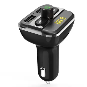 

Car MP3 Bluetooth Player Wireless Dual USB Ports FM Transmitter Bluetooth Car Kit Hands-free Player Support Folder Select