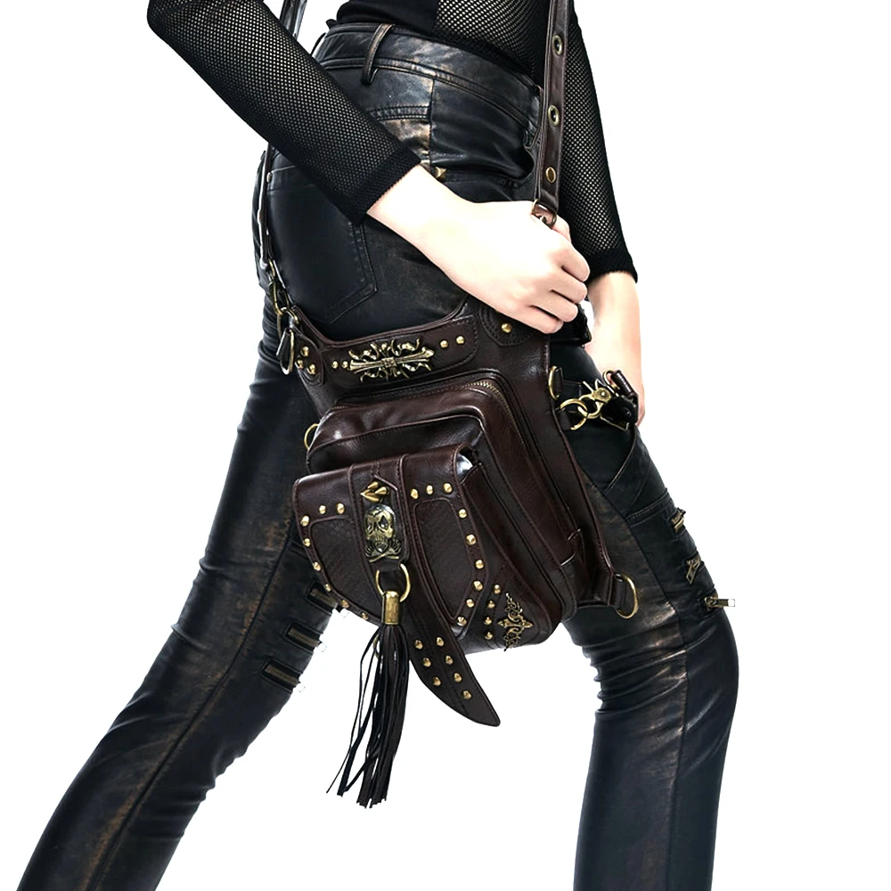 New font b Motorcycle b font font b Bag b font Female Male Black Pu Leather