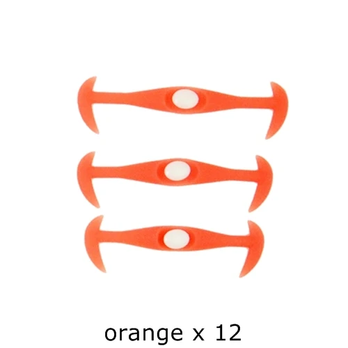 Новые 12 шт/шт эластичные кружевные силиконовые шнурки без галстука шнурки креативные однотонные мужские/женские резиновые шнурки G002 - Цвет: Orange Shoelaces
