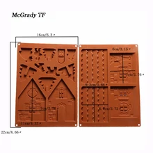 Из 2 предметов Рождественский Пряничный дом шоколадная выпечка формы для выпечки кулинарная Форма торт кухонные Инструменты для декорирования Кондитерские Цвет случайный