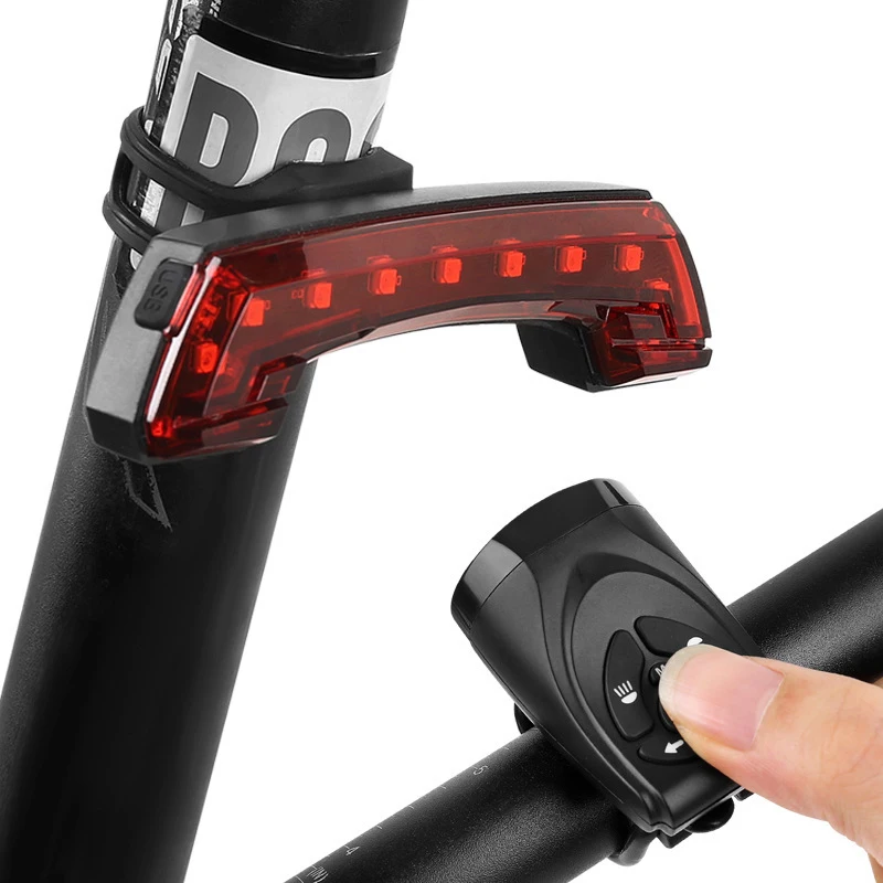 

USB Charging Cycling Bicycle Wireless Remote Control Taillights Steering Bike Taillights with Horn Bells