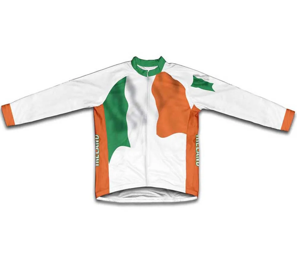 Ireland Flag Флаг Ирландии зимний термо велосипедный Джерси зимние Для мужчин одежда для велоспорта майки - Цвет: Ireland Flag