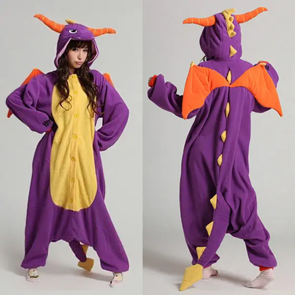 

Hot Spyro Dragon Unisex Adult Onesie Kigurumi Pajamas Anime Costume Dress Robe
