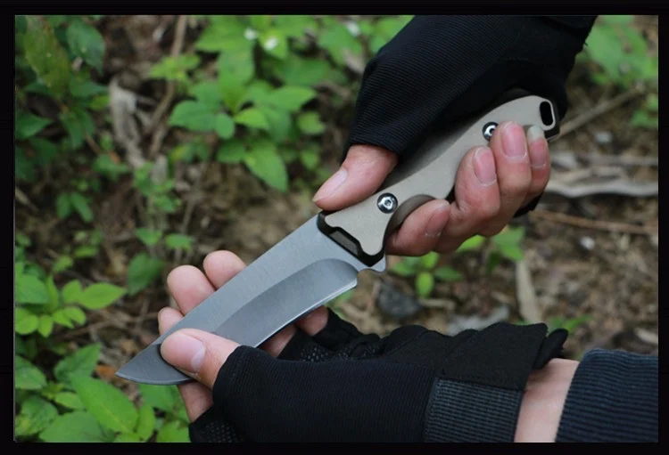 Фиксированное лезвие тактический нож полный Тан охотничий нож алюминиевая ручка Открытый инструмент нож