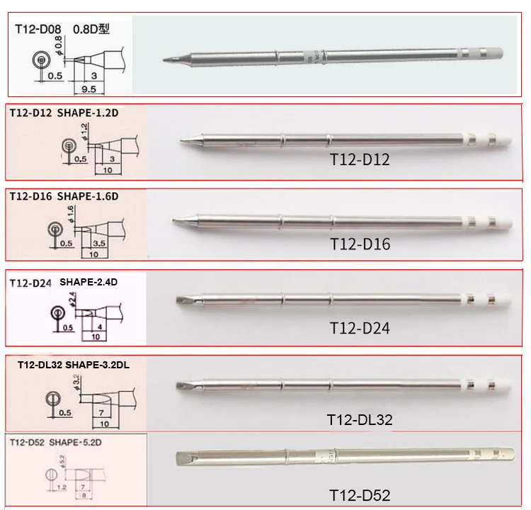 Gudhep T12 жало паяльника T12-D08 D12 D16 D24 D32 D4 D52 замена советы для hakko Fx951 FX950 паяльная станция