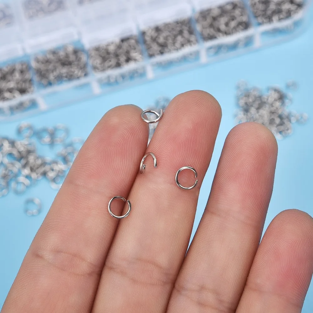 Mixed 4mm 5mm 6mm Open Jump Ring 304 Stainless Steel Wire Connectors Link Single Loops Split (5)