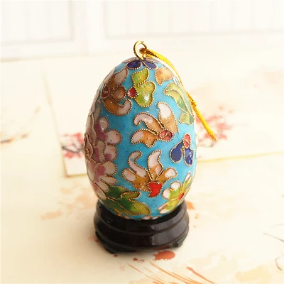 4 Cloisonne украшение для яиц шелковая Эмаль Яйцо золото яйцо вешалка в качестве украшения свадебное украшение домашнего декора аксессуары - Цвет: 4