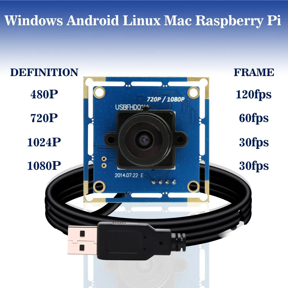 1080P Full HD USB Camera Module 2.1mm lens Wide Angle 2MP 1080P CMOS OV2710 USB Webcam for Robot ATM Kiosk 2