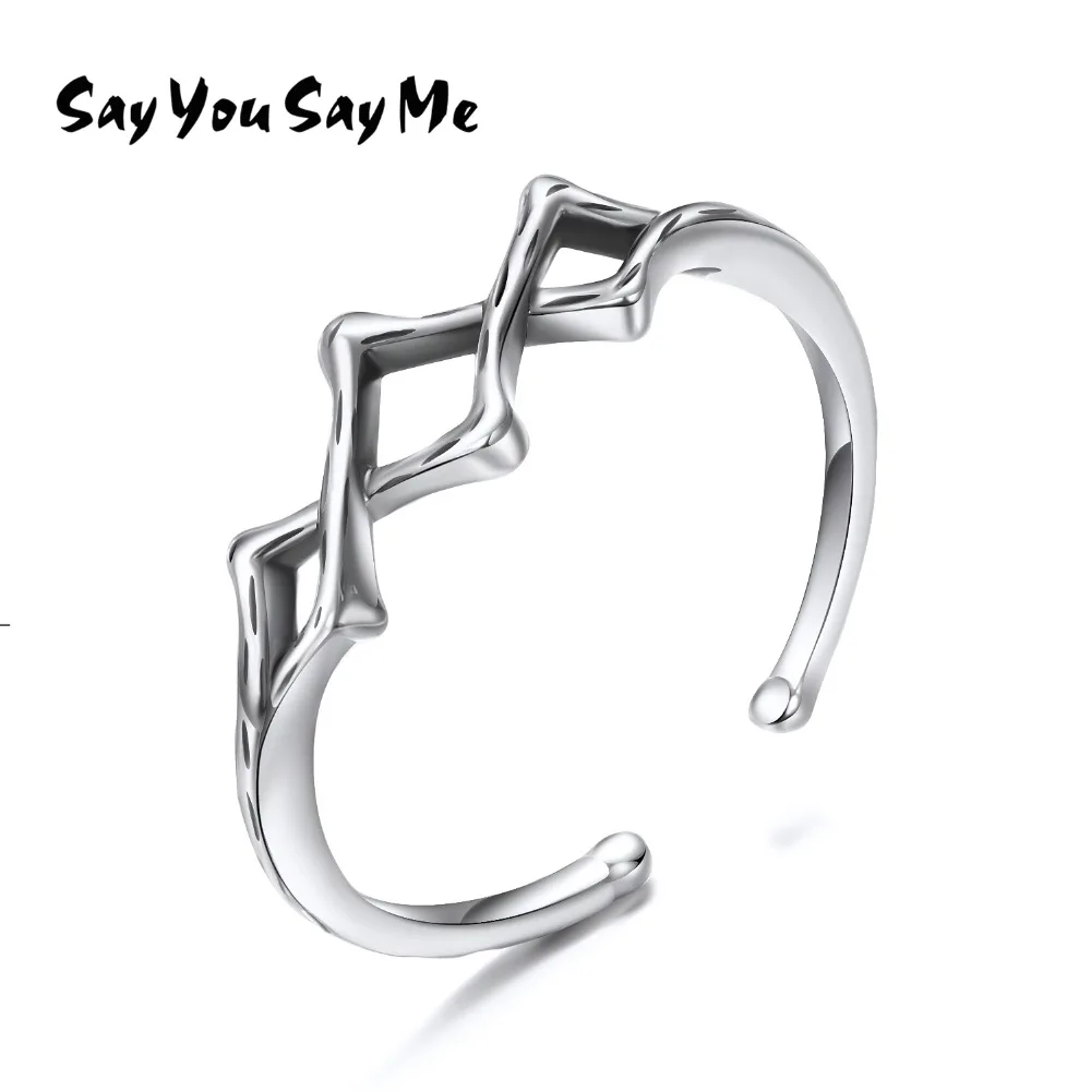 

925 Sterling Silver Rings Wholesale Wedding&Engagement Vintage Cross Rings Adjustable 2018 New Arrival Best Gifts Say You Say Me