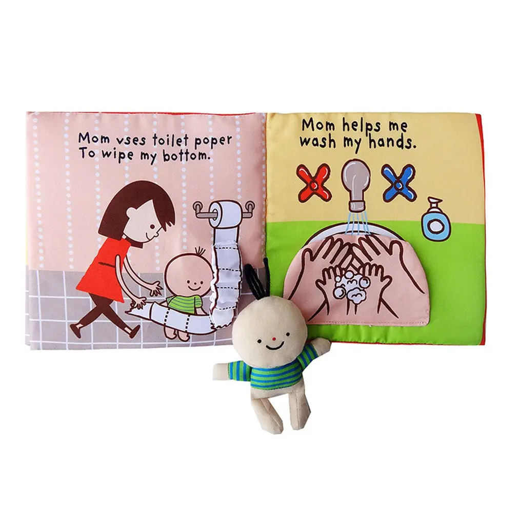 

Baby Early Education Puzzle Cloth Book 0-1-3 Years Old Children Enlighten The Toilet Paper Torn