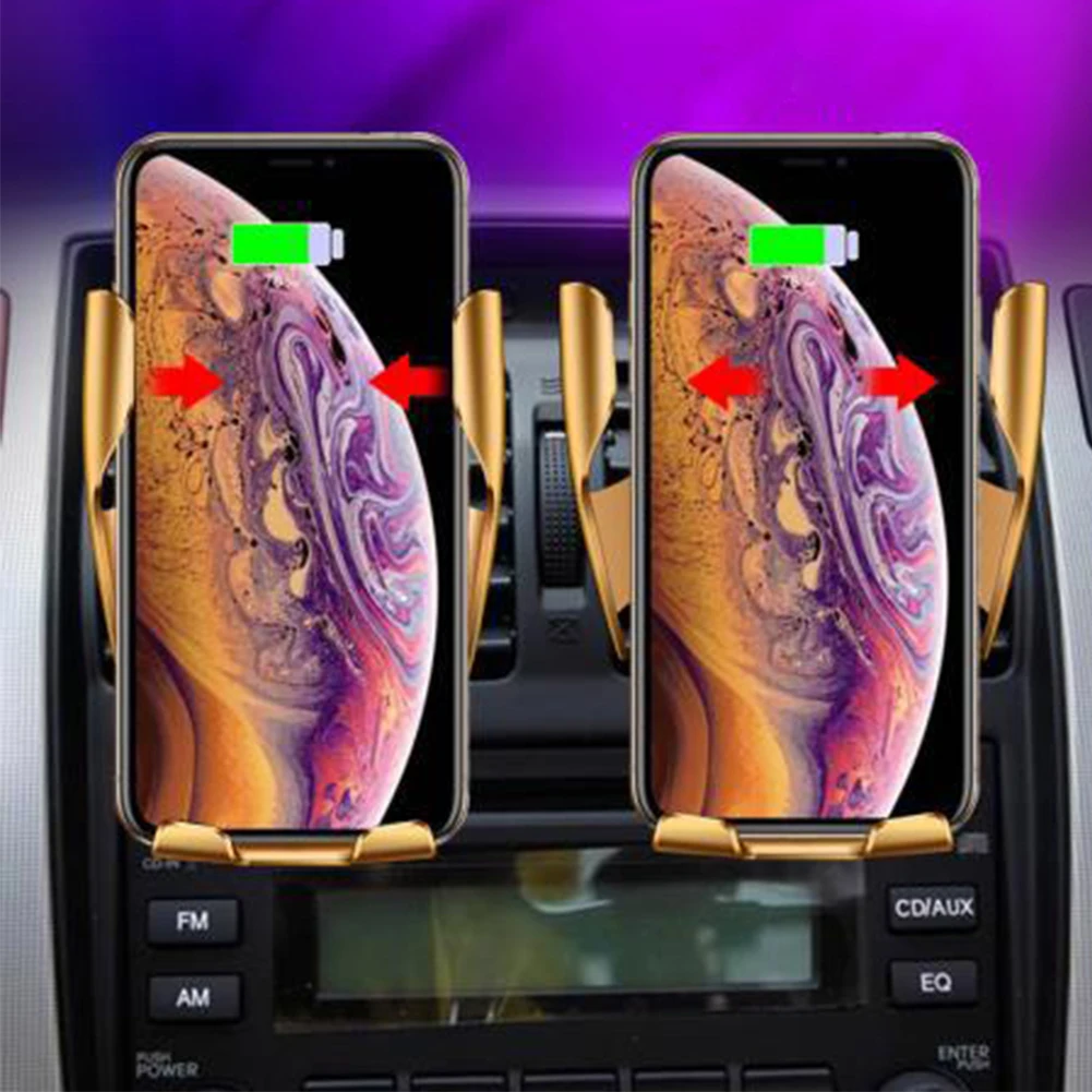 Qi автомобильное беспроводное зарядное устройство для iPhone XS Max X 8 Автоматический Инфракрасный датчик Быстрая зарядка держатель для samsung S10 Plus