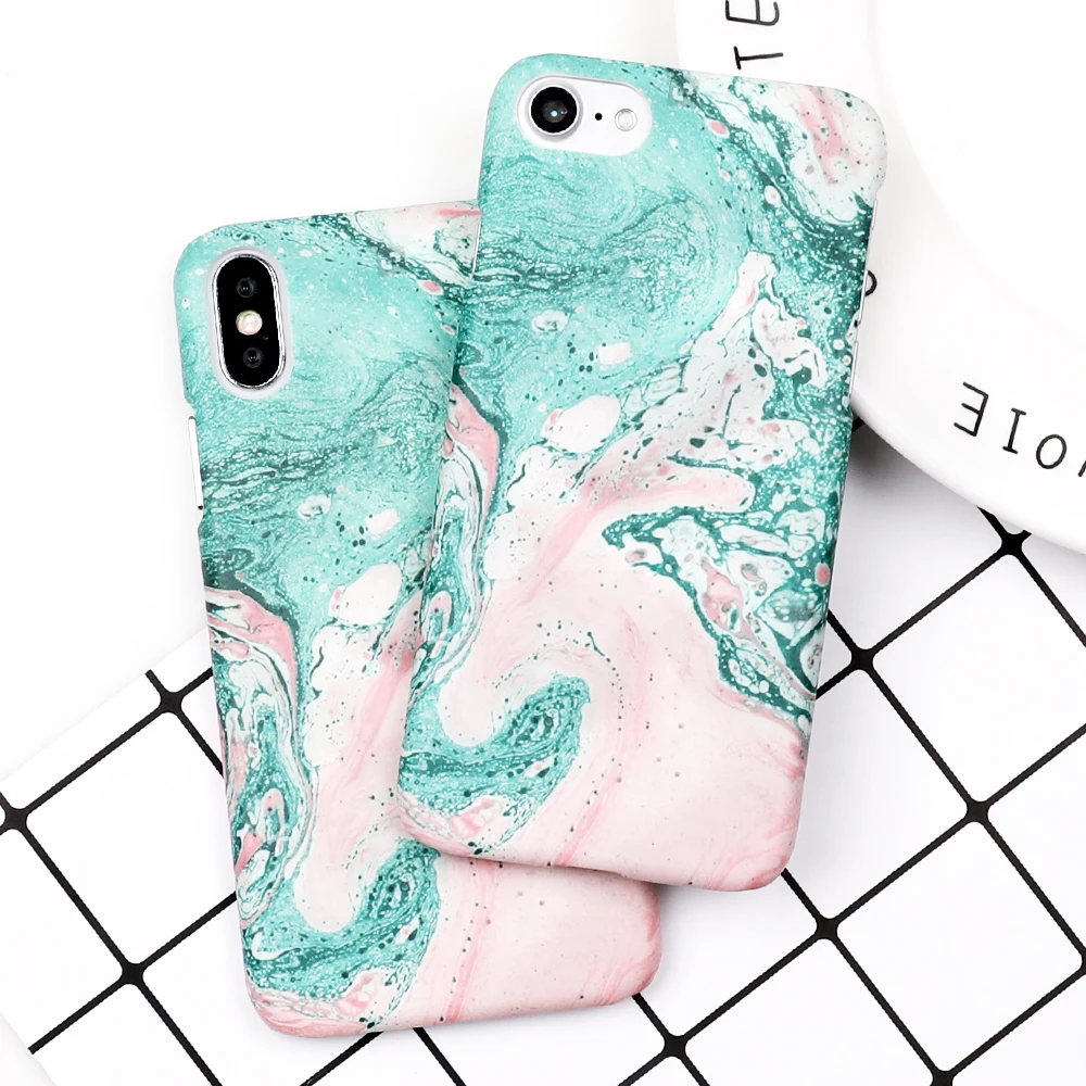 LOVECOM винтажный градиентный мраморный текстурный чехол для телефона для iPhone XS Max XR X 6 6S 7 8 Plus 5 5S SE Матовый Жесткий чехол-накладка из поликарбоната