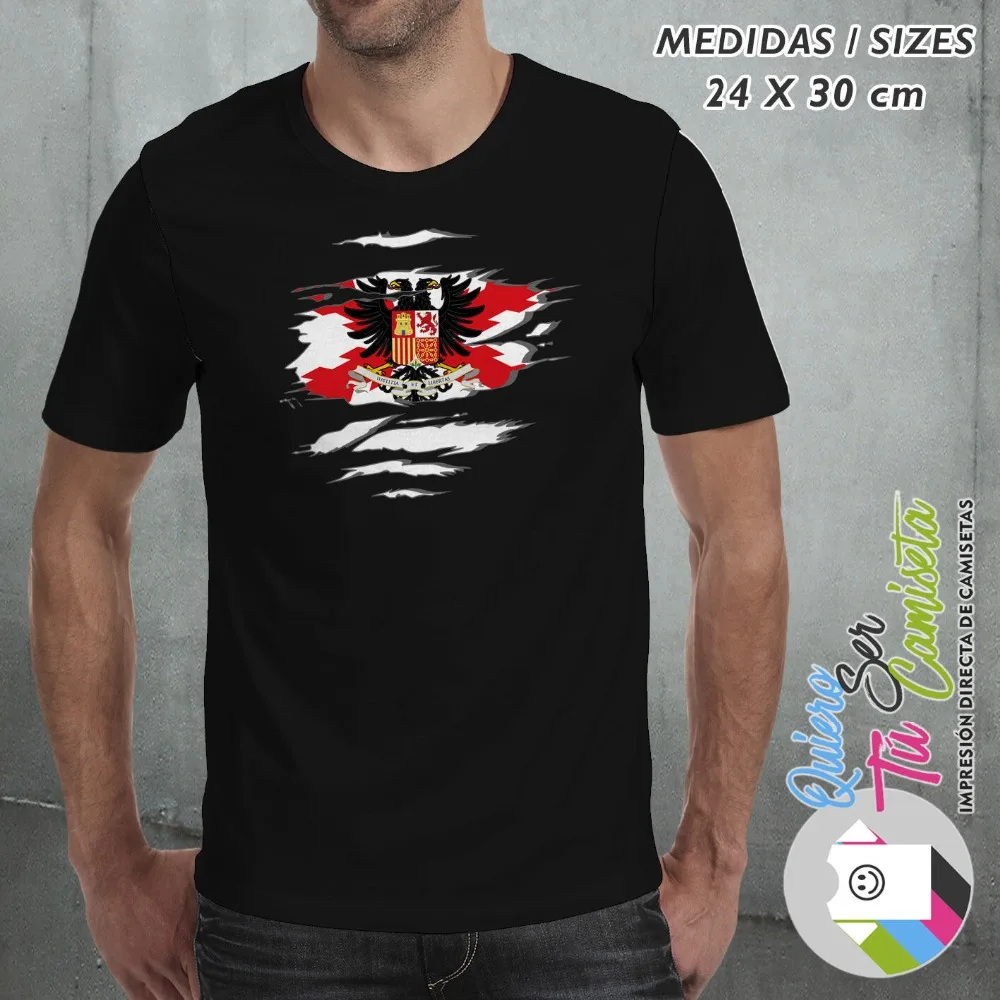 Футболка с изображением флагов Испании футболка эффектом слез Новинка 2019 года