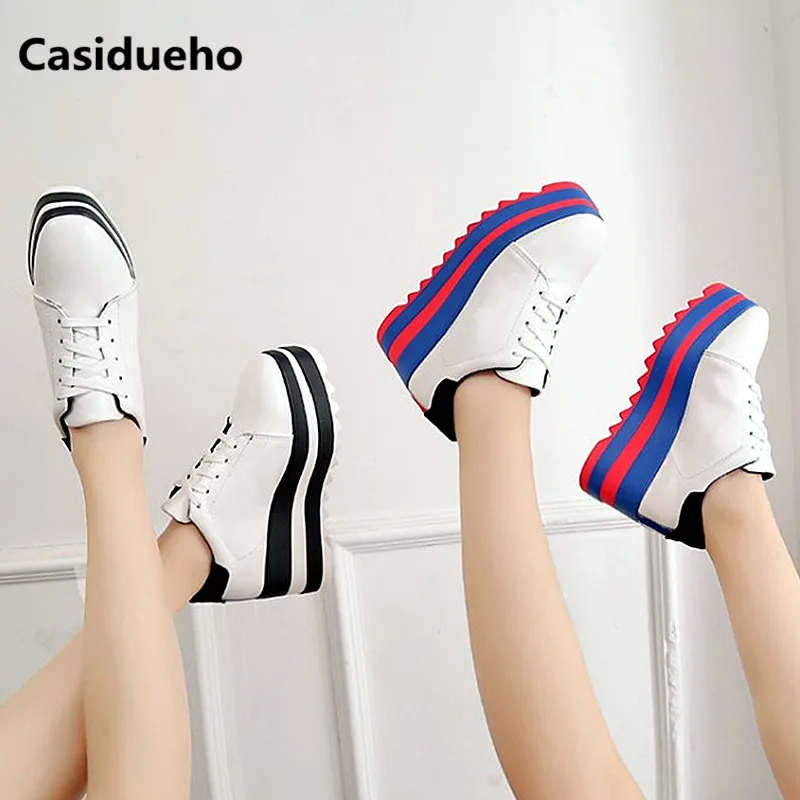 Casidueho Stripe Women Sneakers Platform Shoes Woman Wedges Lace Up Dress Zapatos Mujer High Quality Tenis Feminino Sandalias 41 цена Casidueho Stripe Women Sneakers Platform Shoes Woman Wedges Lace Up Dress Zapatos Mujer High Quality Tenis Feminino Sandalias 41 цены онлайн