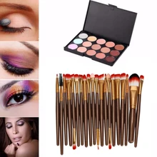 15 Colors Contour Face Cream Makeup Concealer Palette Professional Eye shadow + 20 Brush