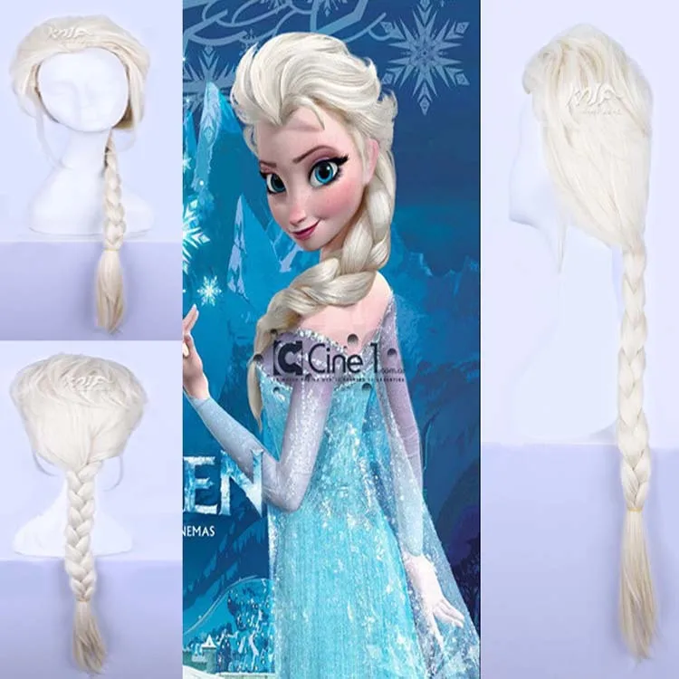 Hot sale Elsa hair accessories 70 75cm 300g synthetic hair jewelry for