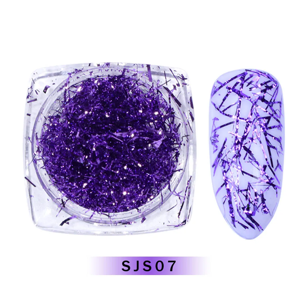 1 шт. голографический мерцающий блеск для ногтей блестки в полоску дизайн галактика дизайн ногтей украшение маникюр Зеркало Эффект хамелеона LASJS01-07 - Цвет: SJS07
