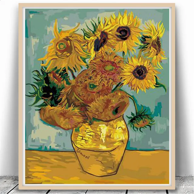 Zonnebloemen Vincent van Gogh DIY Digitale Verf Print Poster ... Zonnebloemen Vincent van Gogh DIY Digitale Verf Print Poster ...