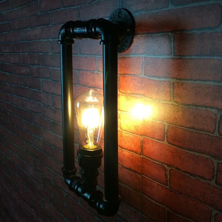 

Iron pipe wall lamp Retro Cafe industrial wind tunnel decoration balcony balcony lamp
