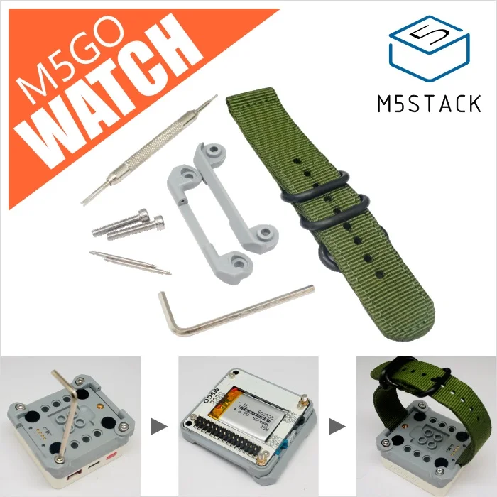 M5Stack официальный ремешок для часов M5GO, Мягкий Нейлоновый сменный ремешок, совместимый с M5GO ESP32, макетная плата для стебля, дно батареи