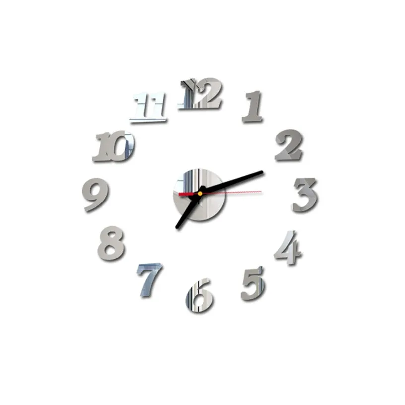 3D зеркало римские цифры настенные часы Наклейка 3D настенные художественные часы настенные часы для гостиной домашний декор для офиса 9M14 - Цвет: D