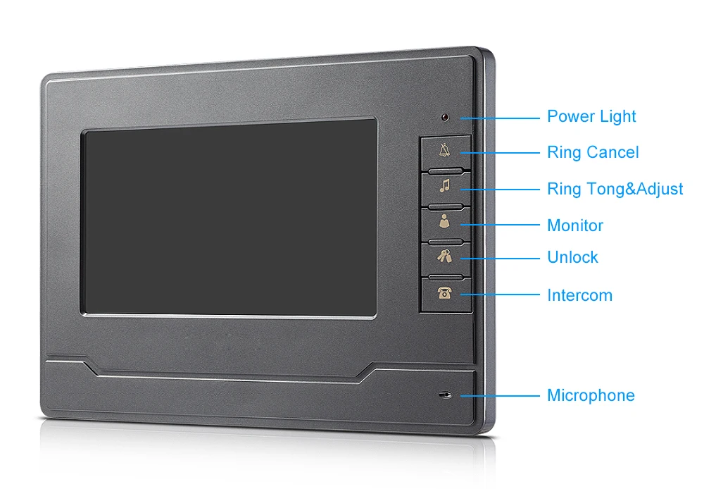 7 дюймов монитор видео телефон двери дверной звонок системы видеодомофон наборы с электрическим замком+ управление питанием+ выход для дома вилла