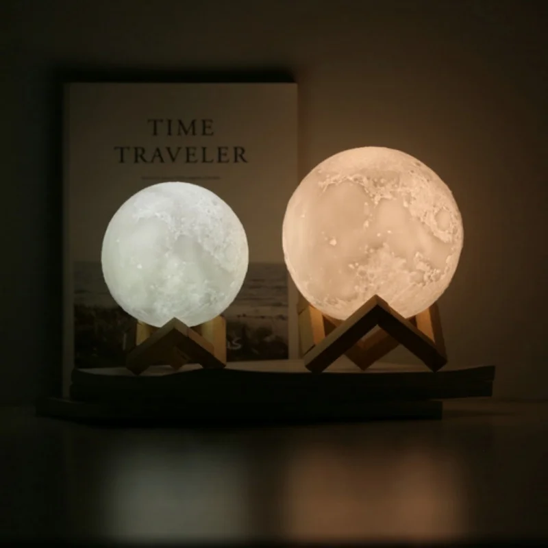 قابلة للشحن 3D الطباعة ضوء القمر مختلف التحكم باللمس التبديل نوم خزانة ليلة ضوء المنزل الديكور الهدايا الإبداعية