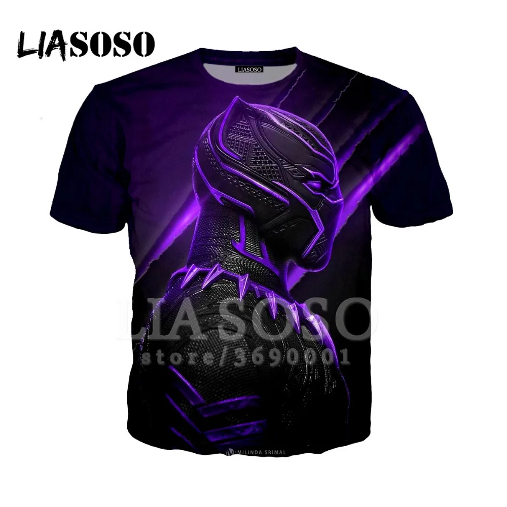 LIASOSO, 3D принт, для женщин и мужчин, фильмы-комиксы, плейпул, Дэдпул, Черная пантера, футболка, летняя футболка, хип-хоп, повседневная, короткий рукав, X1324