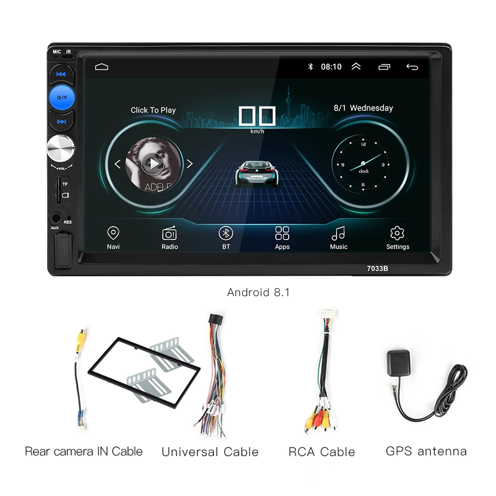 Универсальный 2din Android автомобильный Радио Android мультимедийный плеер авторадио 7 ''сенсорный экран gps Bluetooth wifi Авто Аудио плеер стерео - Цвет: radio frame