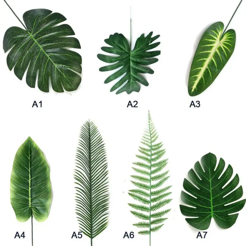 5 шт. Искусственный лист тропические Пальмовые Листья Имитация листьев для Luau украшения для тематических вечеринок DIY домашний сад украшения реквизит для фотосессии