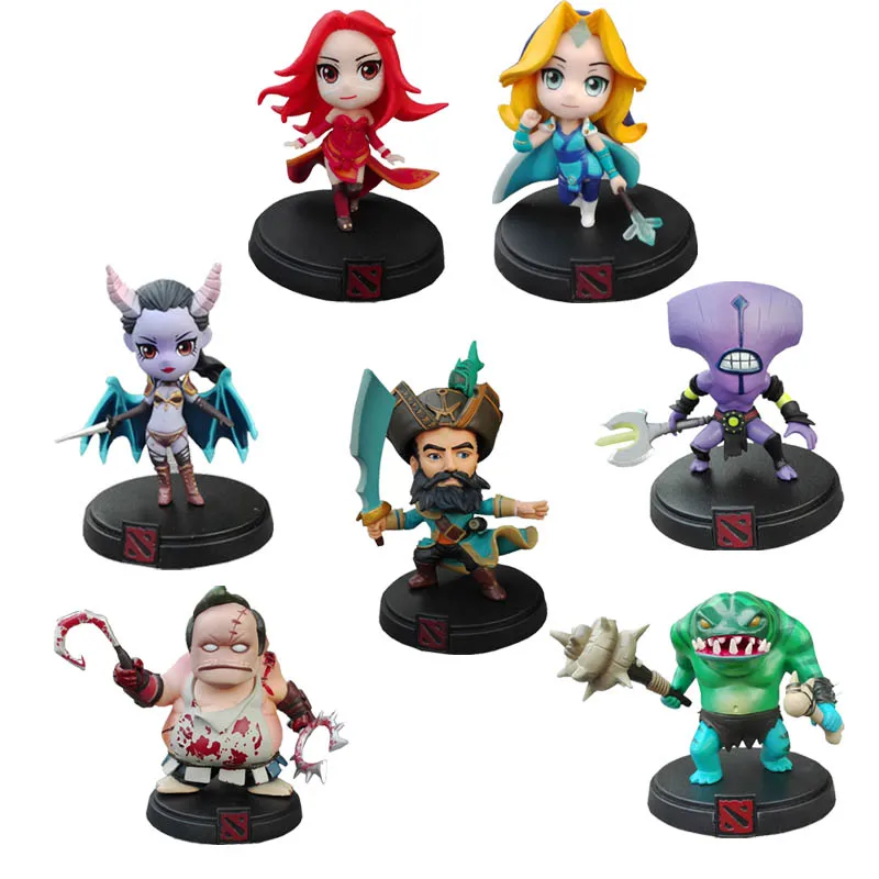 

7pcs/set DOTA 2 Game Figure Crystal Maiden Kunkka Lina Pudge QueenTidehunter Model DOTA2 Collection PVC Action Figure toys