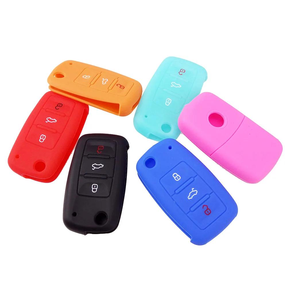 3 кнопки подходят для VW SEAT SKODA POLO PASSAT B5 GOLF 4 5 6 JETTA CC GTI TIGUAN BORA EOS BEETLE силиконовый чехол