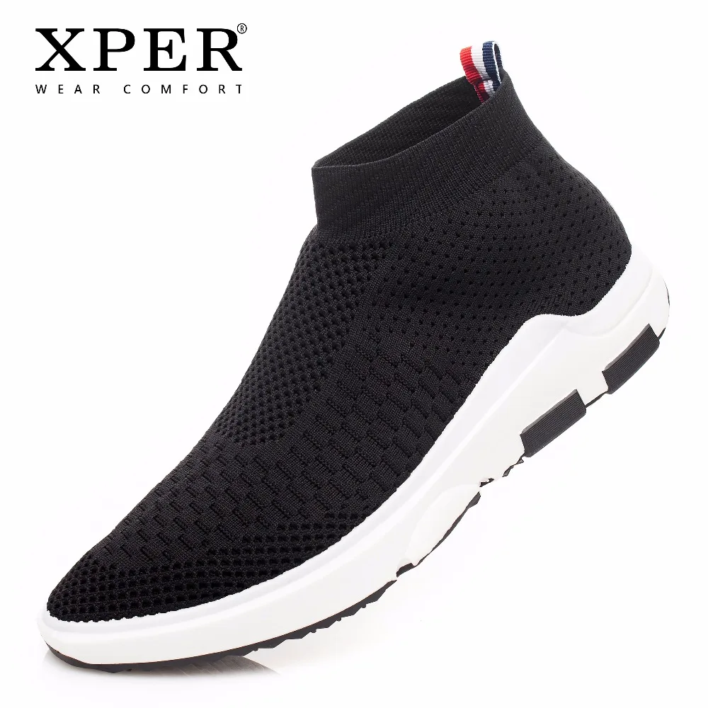 

2018 XPER Brand Fashion Men Sneakers Shoes Wear Comfortable Male Walking Shoes Slip-on Casual Shoes Men Sporty Black #XF23BL